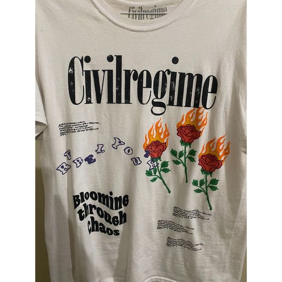 Men's Large Civil Regime Blooming Through Chaos Shirt - Picture 3 of 5